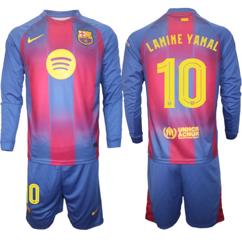 Men 2025-2026 Club Barcelona home blue Long sleeves #10 Soccer Jersey 2->barcelona jersey->Soccer Club Jersey